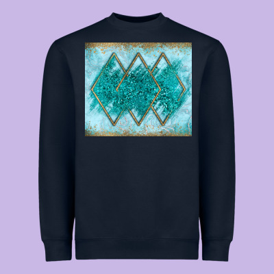 Turquoise Glitter Heavyweight Sweatshirt Designed By Jahusdesignshop