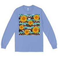 Colony Blue sunflower western seamless Long Sleeve Tee - AdoDesignShop