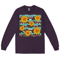 Plum sunflower western seamless Long Sleeve Tee - AdoDesignShop