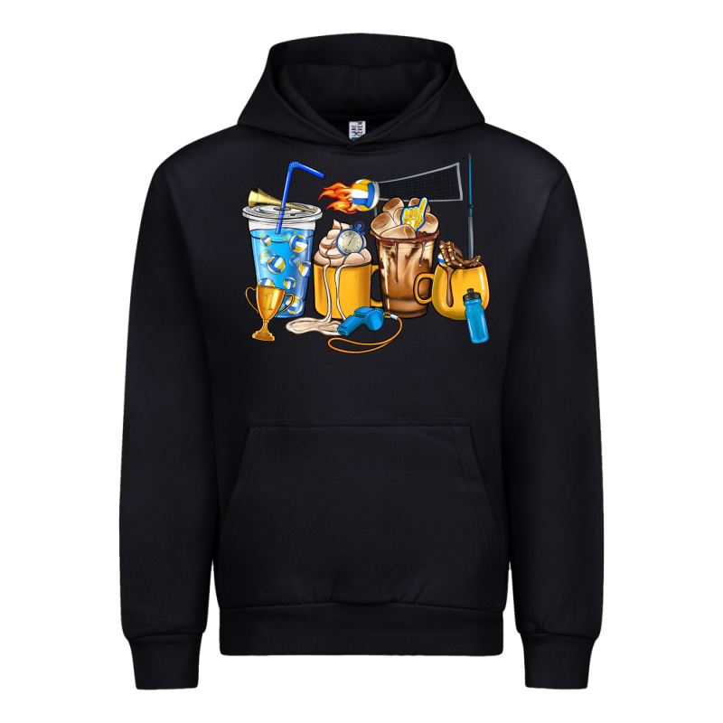 Volleyball Coffee Cups Urban Hoodie by HowdyJamesFarm | Teevron