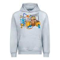 Heather Grey Volleyball coffee cups Urban Hoodie - HowdyJamesFarm