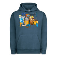 Pigment Midnight Navy Volleyball coffee cups Urban Hoodie - HowdyJamesFarm