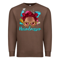 Chestnut Afro Bantu Knots Red Hairdresser With Leopard Glasses Bbs Premium Sweatshirt - BundleAndBundleShop