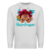 Dove Grey Afro Bantu Knots Red Hairdresser With Leopard Glasses Bbs Premium Sweatshirt - BundleAndBundleShop