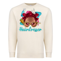 Sandshell Afro Bantu Knots Red Hairdresser With Leopard Glasses Bbs Premium Sweatshirt - BundleAndBundleShop