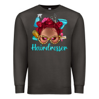 Smoke Afro Bantu Knots Red Hairdresser With Leopard Glasses Bbs Premium Sweatshirt - BundleAndBundleShop
