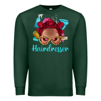 Sports Green Afro Bantu Knots Red Hairdresser With Leopard Glasses Bbs Premium Sweatshirt - BundleAndBundleShop