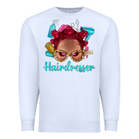 White Afro Bantu Knots Red Hairdresser With Leopard Glasses Bbs Premium Sweatshirt - BundleAndBundleShop