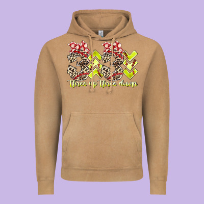 Three Up Theree Down Softball Vintage Hoodie Designed By Racoondesign