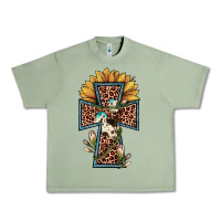 Oil Green leopard cross  sunflower Urban Heavy Tee - JahusDesignShop