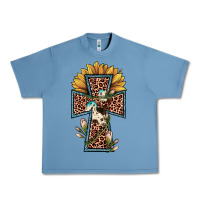 Pebble Blue leopard cross  sunflower Urban Heavy Tee - JahusDesignShop