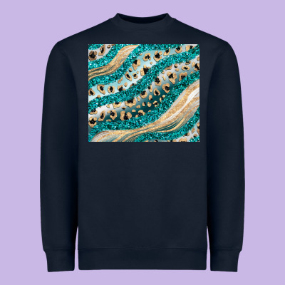 Turquoise Glitter Heavyweight Sweatshirt Designed By Jahusdesignshop