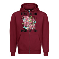 Burgundy less of me more of him Zipper Hoodie - MaliasSmallBusiness
