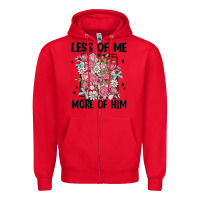 Red less of me more of him Zipper Hoodie - MaliasSmallBusiness