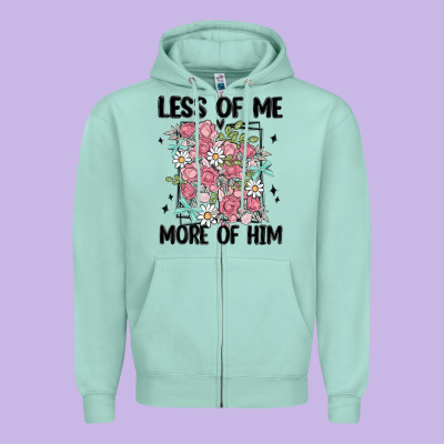 Less Of Me More Of Him Zipper Hoodie Designed By Maliassmallbusiness