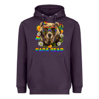 Plum Papa Bear Pride LGBTQ+ Heavyweight Hoodie - BundleAndBundleShop