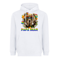 White Papa Bear Pride LGBTQ+ Heavyweight Hoodie - BundleAndBundleShop