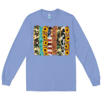 Colony Blue western brushstroke Long Sleeve Tee - AdoDesignShop