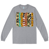 Heather Grey western brushstroke Long Sleeve Tee - AdoDesignShop
