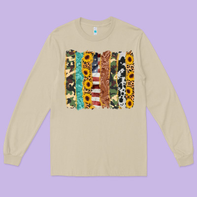 Western Brushstroke Long Sleeve Tee Designed By Adodesignshop