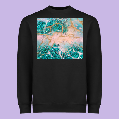 Turquoise Glitter Heavyweight Sweatshirt Designed By Jahusdesignshop