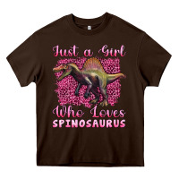 Chocolate Brown just a girl who loves baby spinosaurus Heavy Core Tee - Artiststas