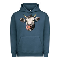 Pigment Midnight Navy Cow Urban Hoodie - HowdyJamesFarm