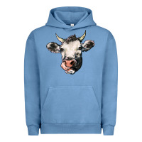 Pigment Pebble Blue Cow Urban Hoodie - HowdyJamesFarm