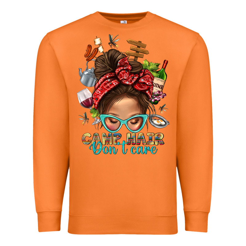Camp Hair Dont Care Messy Bun Bbs Premium Sweatshirt by BundleAndBundleShop | Teevron