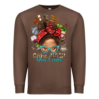 Chestnut Camp Hair Dont Care Messy Bun Bbs Premium Sweatshirt - BundleAndBundleShop
