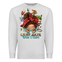 Dove Grey Camp Hair Dont Care Messy Bun Bbs Premium Sweatshirt - BundleAndBundleShop