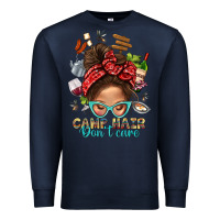 Navy Camp Hair Dont Care Messy Bun Bbs Premium Sweatshirt - BundleAndBundleShop