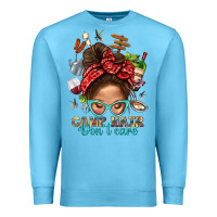 Ocean Blue Camp Hair Dont Care Messy Bun Bbs Premium Sweatshirt - BundleAndBundleShop