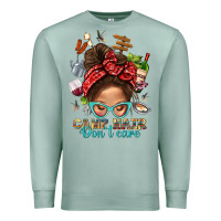 Seafoam Camp Hair Dont Care Messy Bun Bbs Premium Sweatshirt - BundleAndBundleShop