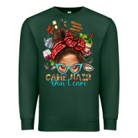Sports Green Camp Hair Dont Care Messy Bun Bbs Premium Sweatshirt - BundleAndBundleShop