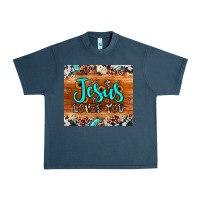 Midnight Navy jesus loves you Urban Heavy Tee - JahusDesignShop