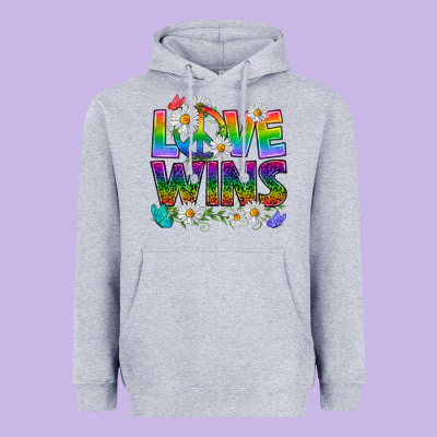 Pride Lgbtq+ Love Wins Heavyweight Hoodie Designed By Bundleandbundleshop