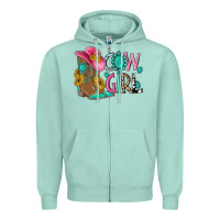 Seafoam cow girl western boots Zipper Hoodie - MaliasSmallBusiness