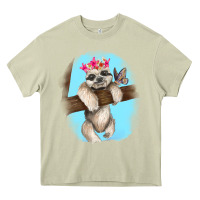 Mossy baby sloth Heavy Core Tee - RanaPortraitStore