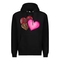 Black valentine's day hearts Premium Hoodie - RanaPortraitStore