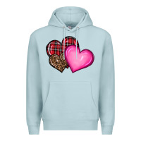 Blue Mist valentine's day hearts Premium Hoodie - RanaPortraitStore