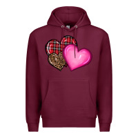 Burgundy valentine's day hearts Premium Hoodie - RanaPortraitStore