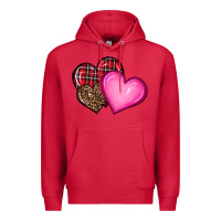 Cardinal valentine's day hearts Premium Hoodie - RanaPortraitStore