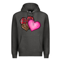 Charcoal Heather valentine's day hearts Premium Hoodie - RanaPortraitStore