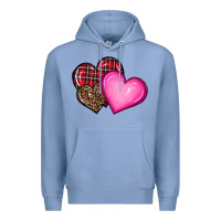 Colony Blue valentine's day hearts Premium Hoodie - RanaPortraitStore