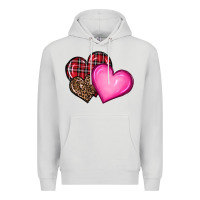 Dove Grey valentine's day hearts Premium Hoodie - RanaPortraitStore
