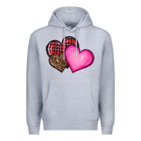 Heather Grey valentine's day hearts Premium Hoodie - RanaPortraitStore