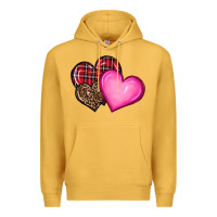 Mustard valentine's day hearts Premium Hoodie - RanaPortraitStore
