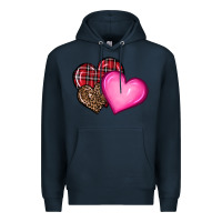 Navy valentine's day hearts Premium Hoodie - RanaPortraitStore