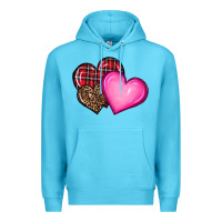 Ocean Blue valentine's day hearts Premium Hoodie - RanaPortraitStore